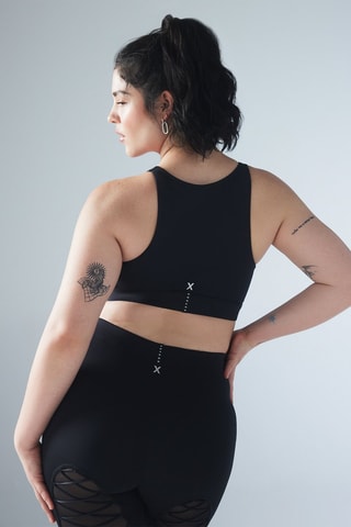 Sportbeha Lace Up - Zwart