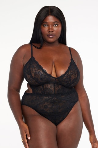 Bodysuit Floral Lace - Zwart