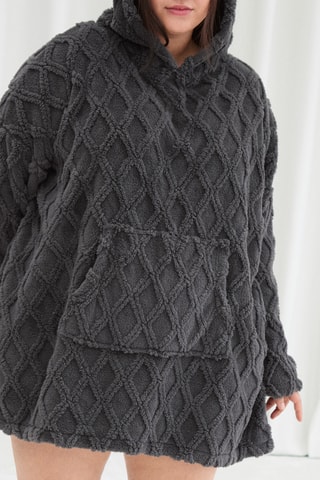 Oversized Fleece Sweater Chérie - Gemêleerd Grijs