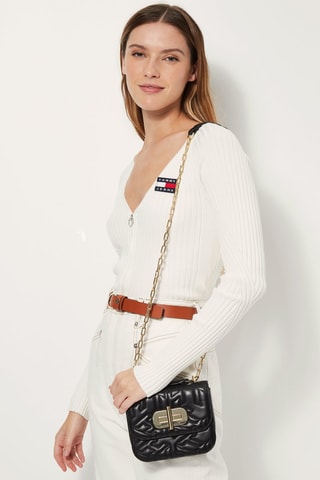 Sac bandoulière en cuir Noir