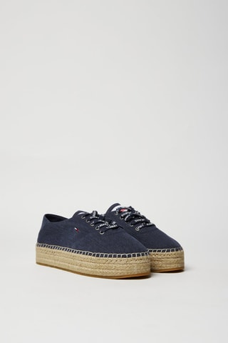 Tennis plateformes en jean Bleu marine