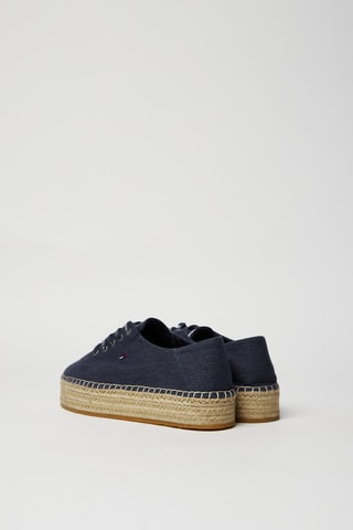 Tennis plateformes en jean Bleu marine