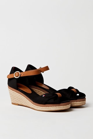 Sandales compensées Noir et camel