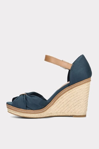 Sandales compensées Bleu marine et marron