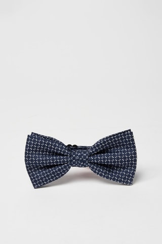 Nœud papillon en soie Bleu marine et blanc
