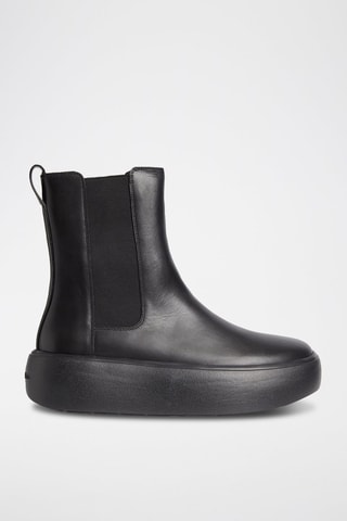 Bottines Chelsea plateformes en cuir Noir