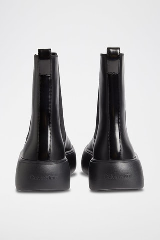 Bottines Chelsea plateformes en cuir Noir