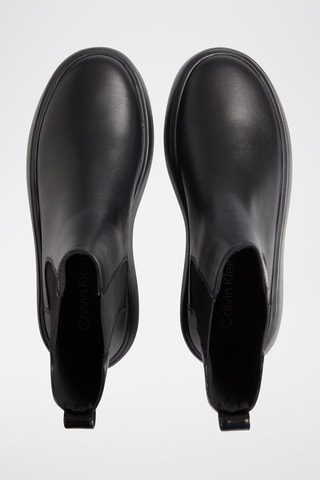 Bottines Chelsea plateformes en cuir Noir