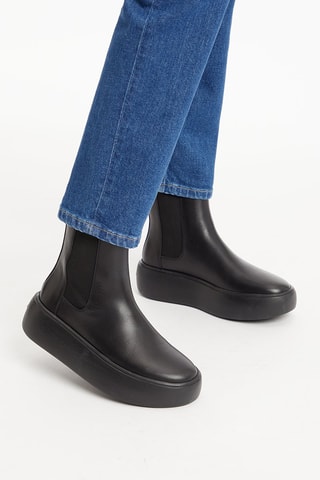 Bottines Chelsea plateformes en cuir Noir
