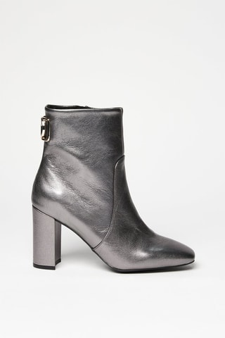 Bottines en cuir Argenté