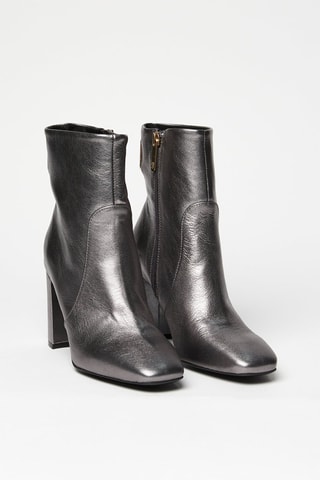 Bottines en cuir Argenté