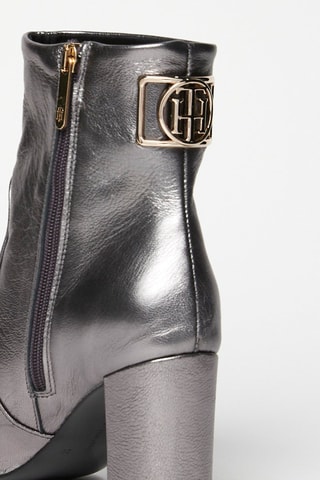 Bottines en cuir Argenté