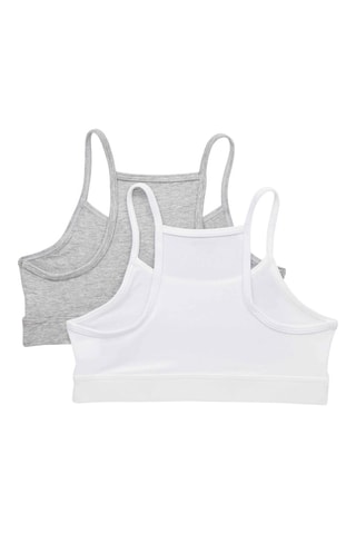 2 débardeurs Blanc et gris chiné