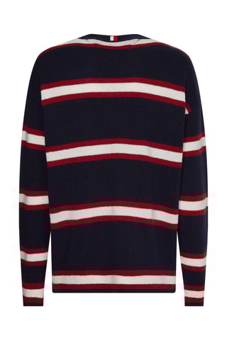 Pull en laine Bleu marine et rouge