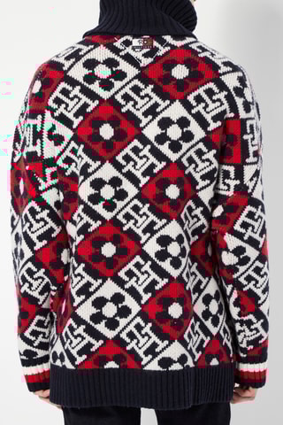 Pull en laine Noir et rouge