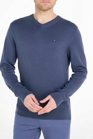 Pull en coton biologique et cachemire - Bleu