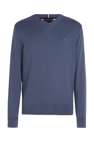 Pull en coton biologique et cachemire - Bleu