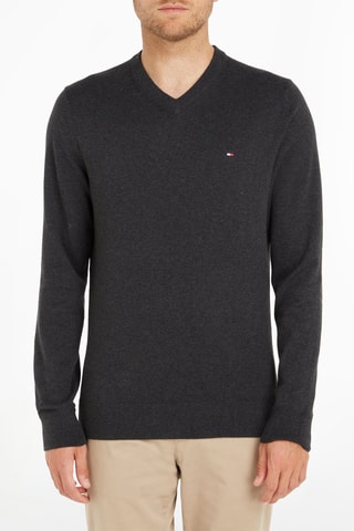 Pull en coton biologique et cachemire - Gris foncé chiné