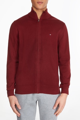 Gilet en coton biologique et cachemire - Rouge brique