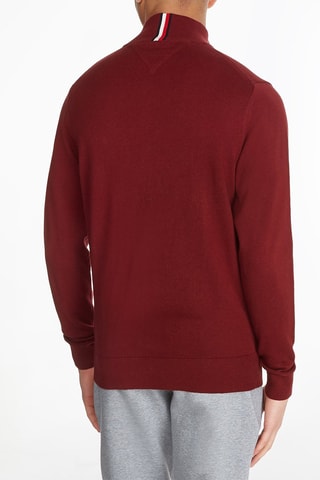 Gilet en coton biologique et cachemire - Rouge brique
