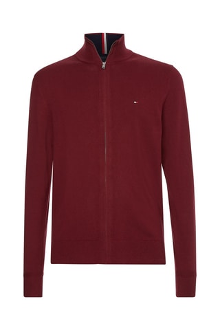 Gilet en coton biologique et cachemire - Rouge brique