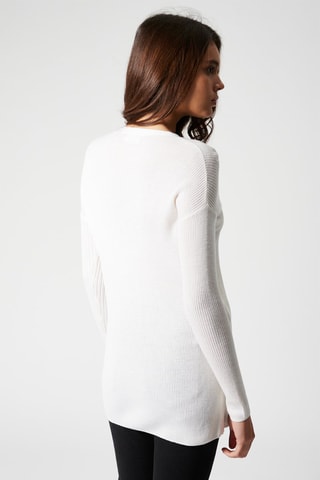 Gilet portefeuille en laine et soie - Blanc