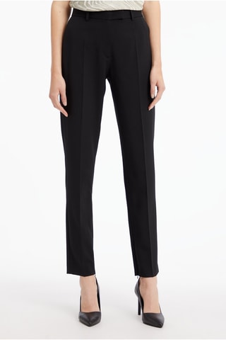 Pantalon droit en laine Noir