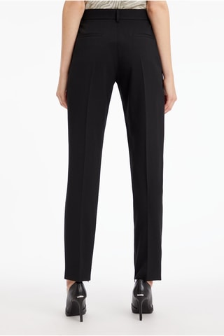 Pantalon droit en laine Noir