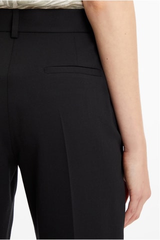 Pantalon droit en laine Noir