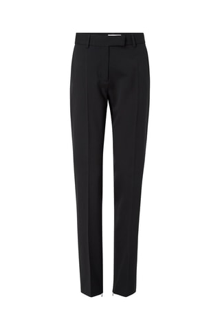 Pantalon droit en laine Noir