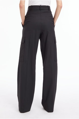 Pantalon cargo taille haute Noir