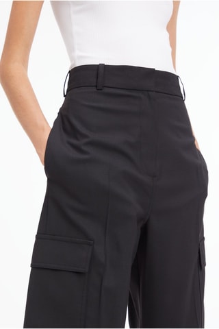 Pantalon cargo taille haute Noir