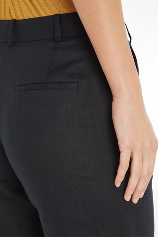 Pantalon droit 7/8 en lin Noir