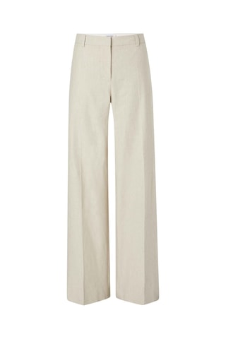 Pantalon wide legs en lin Beige