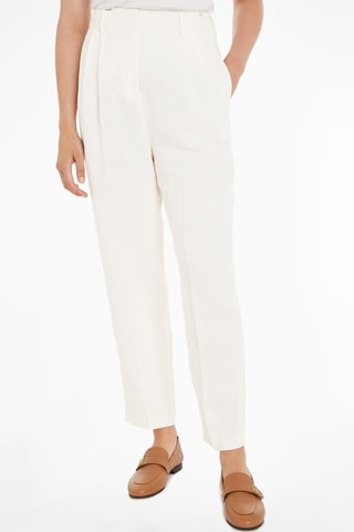 Pantalon carotte en lin Ecru