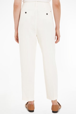 Pantalon carotte en lin Ecru