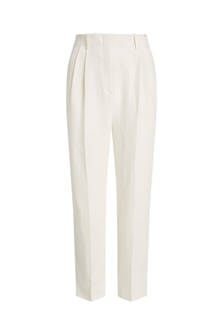 Pantalon carotte en lin Ecru