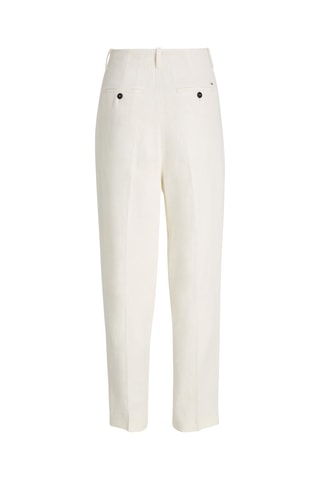 Pantalon carotte en lin Ecru