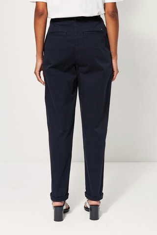 Pantalon droit taille haute Bleu marine