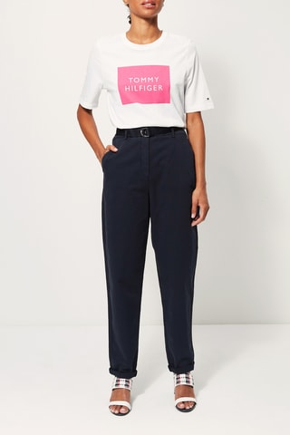 Pantalon droit taille haute Bleu marine