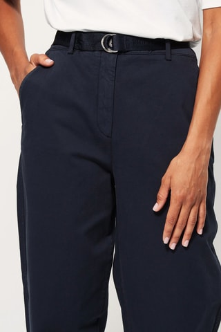 Pantalon droit taille haute Bleu marine