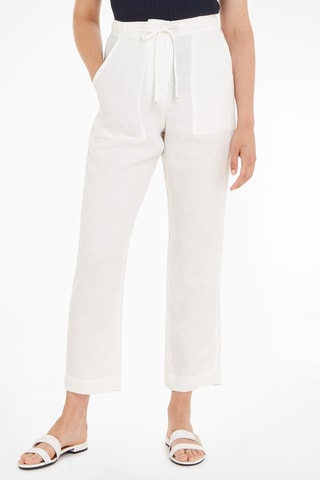 Pantalon casual taille haute Ecru