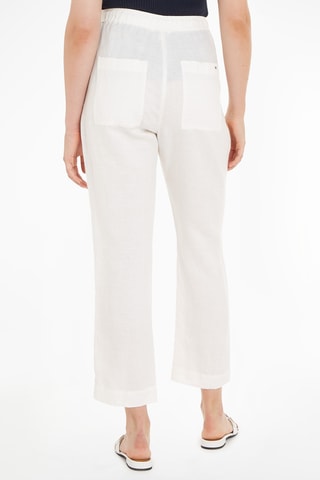 Pantalon casual taille haute Ecru