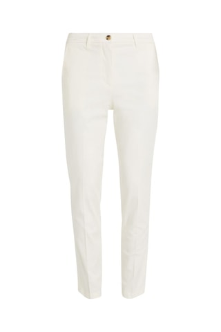 Pantalon casual taille haute Ecru