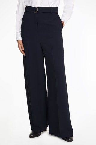 Pantalon wide legs taille haute Bleu nuit