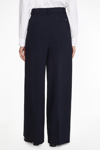 Pantalon wide legs taille haute Bleu nuit