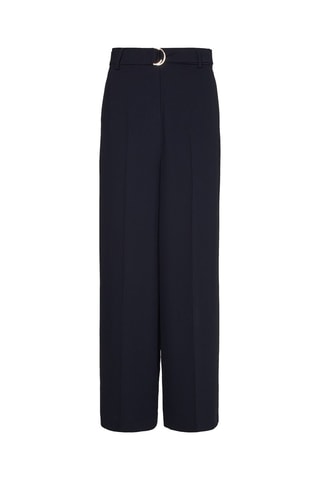 Pantalon wide legs taille haute Bleu nuit