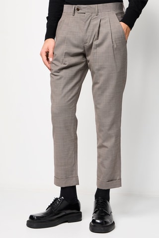 Pantalon droit en laine Gris clair