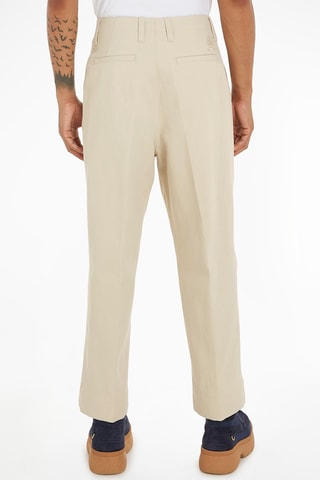 Pantalon droit 7/8 en coton biologique Beige