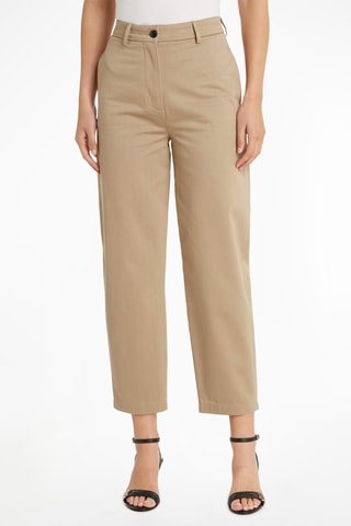 Pantalon droit 7/8 en coton biologique Beige